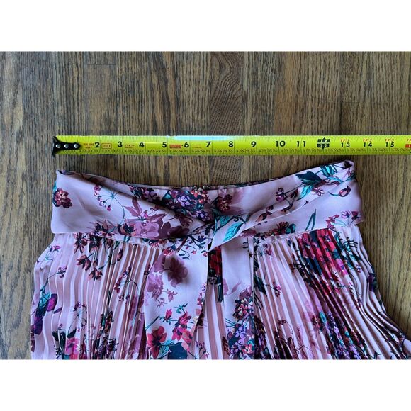 BCBG Max Azria Pink Floral Pleasted Maxi Skirt   Women's Size Small - Picture 8 of 9